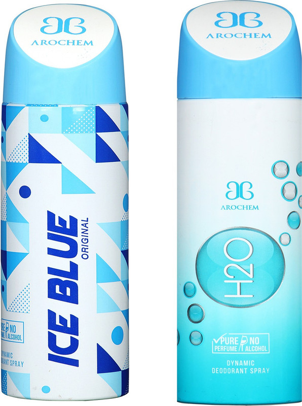 arochem COMBO ICE BLUE & H2O DYNAMIC DEODORANT SPRAY Deodorant Spray  -  For Men & Women(400 ml, Pack of 2)