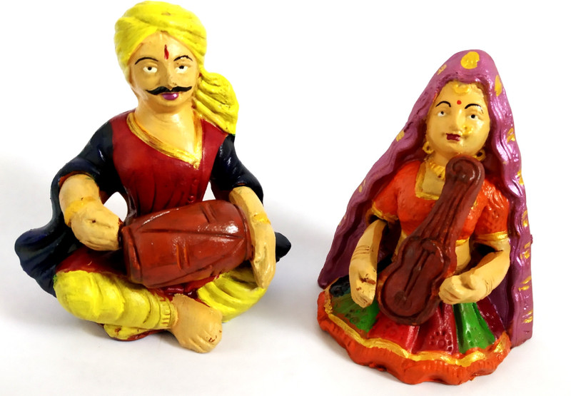 spk wall hanging Faces (Male &Female) ITerracotta handmade and Washable I Faces with a hook Wall Hanging I Decorative in Living room/Entrance lobby I Size 35 H X 12 W cm Decorative Showpiece  -  10 cm(Terracotta)