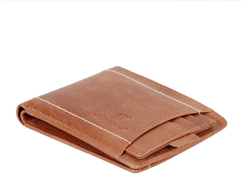 breiftasche Men Casual Tan Genuine Leather Wallet(11 Card Slots)