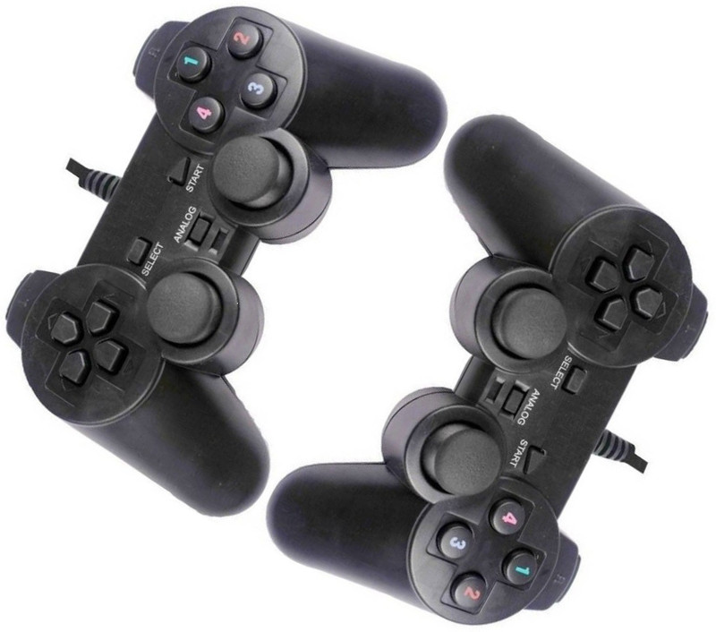Techista Pack of Two USB Gaming Controller Joystick 2-Way Vibration Gamepad(Black, For PC, Mac OS) Techista Pack of Two USB Gaming Controller Joystick 2-Way Vibration Gamepad(Black, For PC, Mac OS)