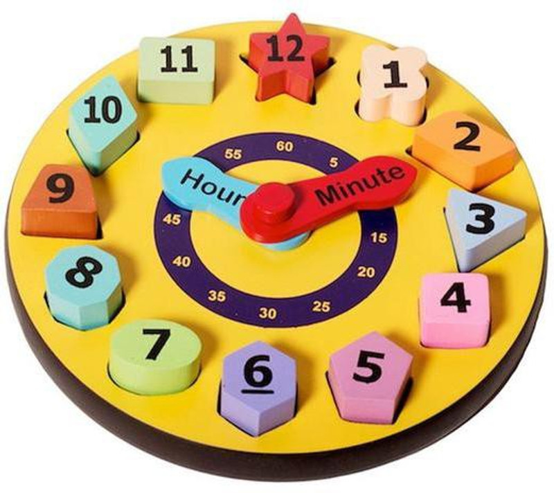 shumee Shape and Number Sorting Clock-Learn Shapes and Time Telling(Multicolor)