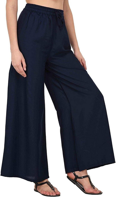 yolki Flared Women Blue Trousers
