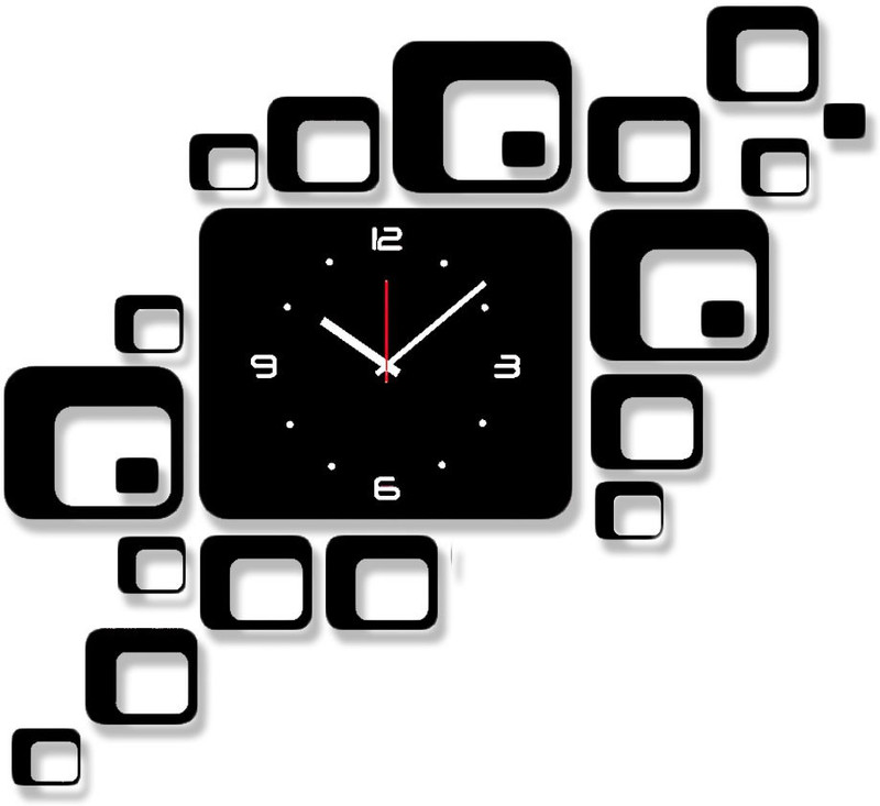 e india fashion Analog 30 cm X 36 cm Wall Clock(Black, Without Glass)