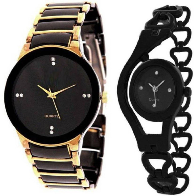 swanos New Collection watch Color Black & Gold watch Strap Type Bracelet watch For Men & women Analog Watch  - For Men & Women