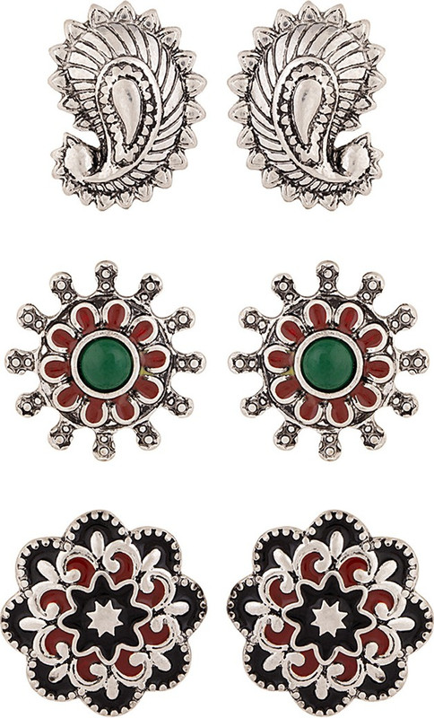 Voylla Set of three Pearl Alloy Stud Earring Voylla Set of three Pearl Alloy Stud Earring