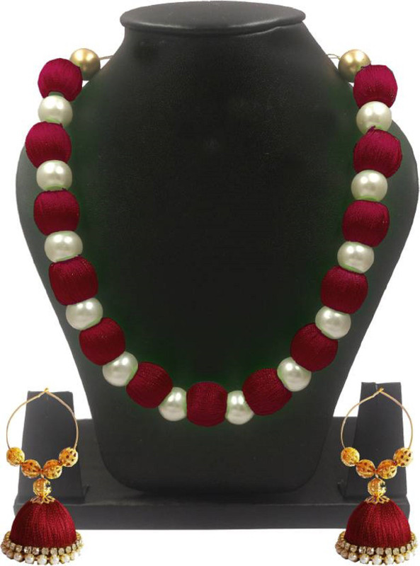 sarpi crafts Plastic Jewel Set(Maroon)