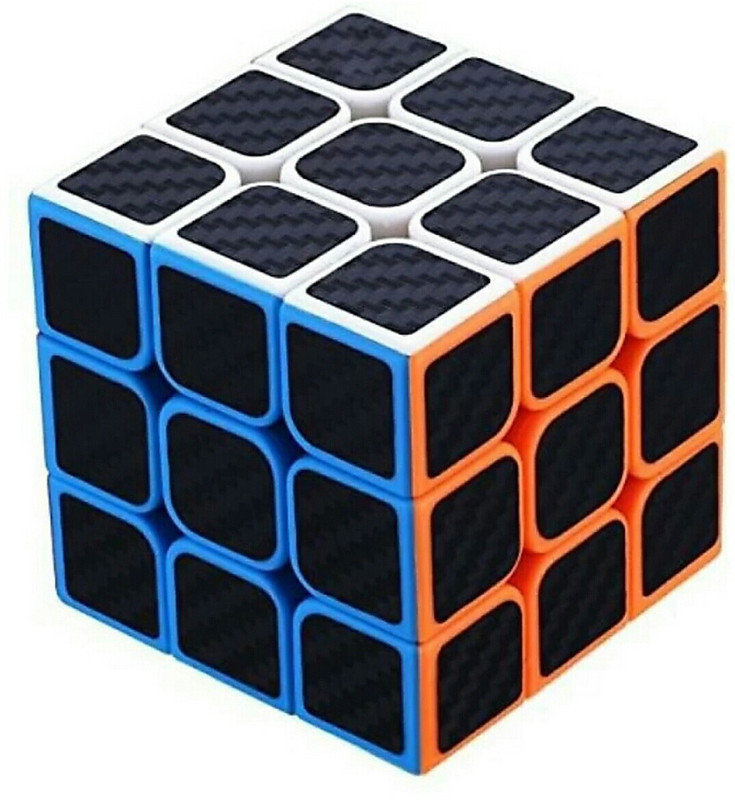 zhomcollection High Speed Carbon Sticker 3X3 Neon Color Magic Rubik Cube(1 Pieces)