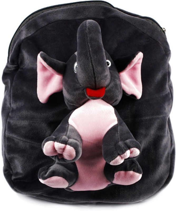 kidofly Swaty toys kids soft school bag 2 to 5 age elephent fb grey  - 15 inch(Grey)