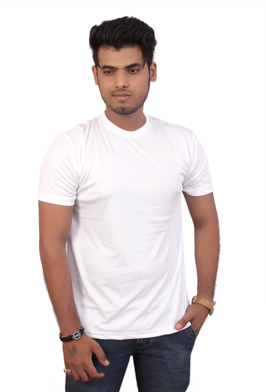 anzriyaa Solid Men Round Neck White T-Shirt