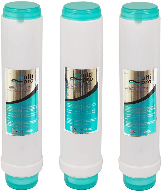 xisom Set of 2 Pcs of Carbon + 1 Pc of Sediment Filter with 6 pcs of Fitting Elbow Suitable for All Type of Water Treatment Purification System Like RO Solid Filter Cartridge(0.5, Pack of 9)