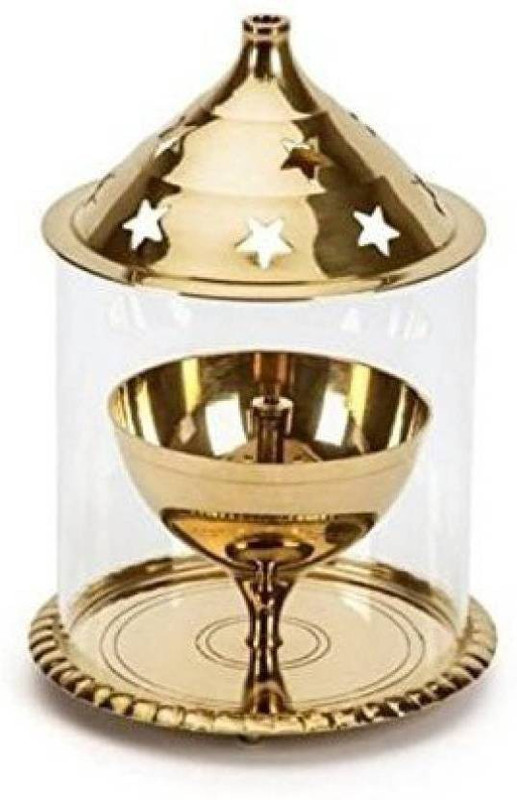 sunvi akhand jyod glass round Glass Table Diya(Height: 6 inch)