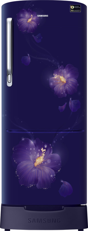 Samsung 192 L Direct Cool Single Door 4 Star Refrigerator with Base Drawer(Rose Mallow Blue, RR20M282YU3/NL,RR20M182YU3/HL) Samsung 192 L Direct Cool Single Door 4 Star Refrigerator with Base Drawer(Rose Mallow Blue, RR20M282YU3/NL,RR20M182YU3/HL)