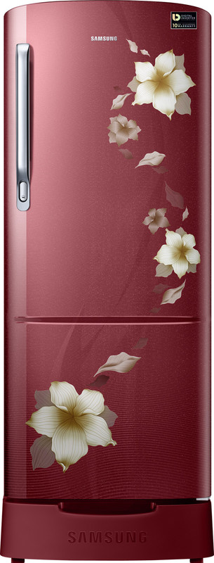 Samsung 215 L Direct Cool Single Door 3 Star Refrigerator with Base Drawer(Star Flower Red, RR22N383ZR2/HL)