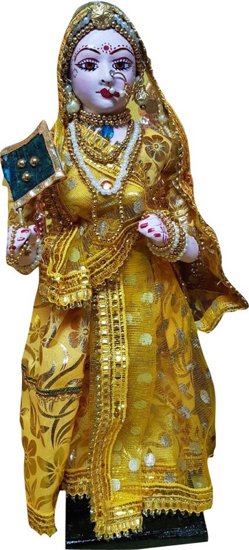 goodluck dolls handmade dolls, fine art dolls, rajasthani woman ,handicraft dolls,goodluck dolls Decorative Showpiece  -  33 cm(Paper Mache)
