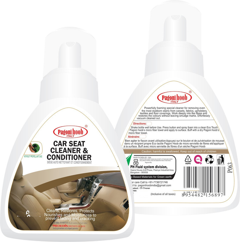 pagoni hoob Car Leather seat Cleaner and Conditioner ,Restores,Protects Nourishes and Moisturizes to Prevent Fading and cracking P063 Vehicle Interior Cleaner(330 ml)