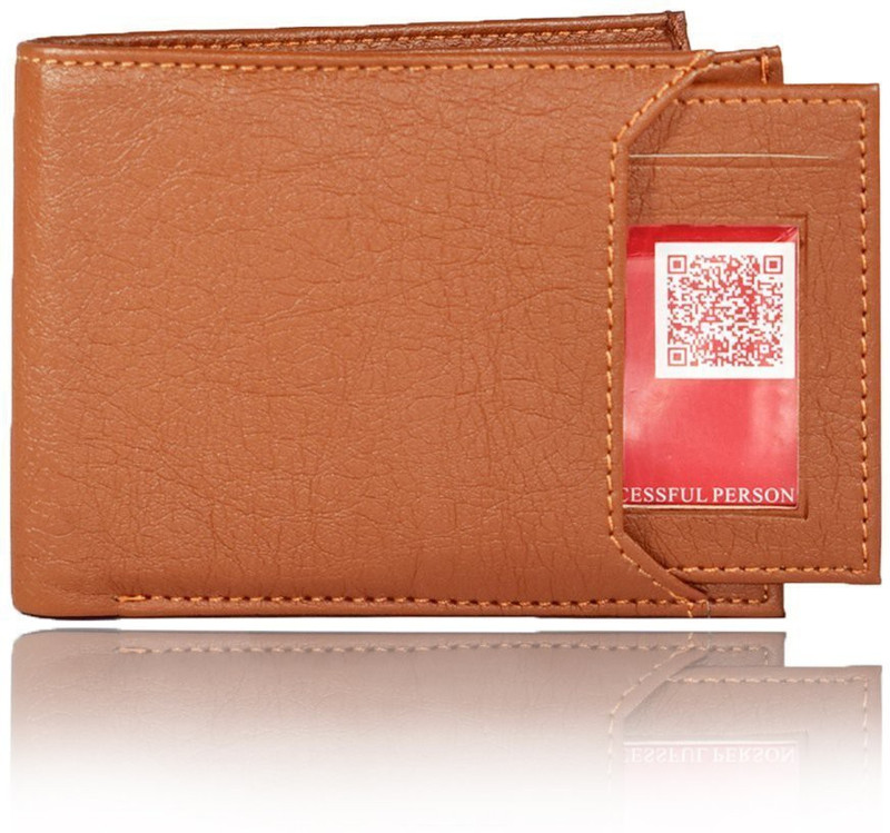 fosso Men Tan Artificial Leather Wallet(4 Card Slots)