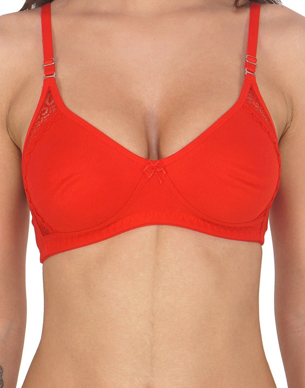 womenzcart Women T-Shirt Non Padded Bra(Red)