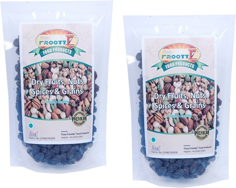 FLUXYFROOTTR BLACK KISMIS | PREMIUM CHEWY | BLACK RAISIN (Pack of 2) Raisins(2 x 250 g)