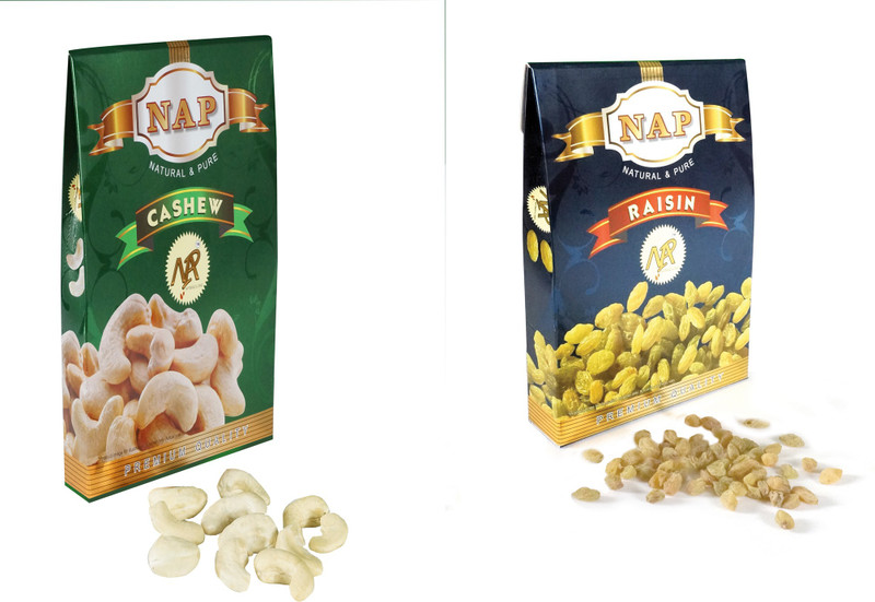 NAP PREMIUM QUALITY PLAIN CASHEW (250 GMS) & KISHMISH/RAISIN (250GMS) Cashews, Raisins(2 x 250 g)