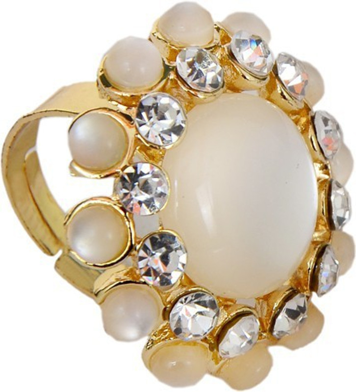 meet novelty Brass Coral Gold Plated Ring