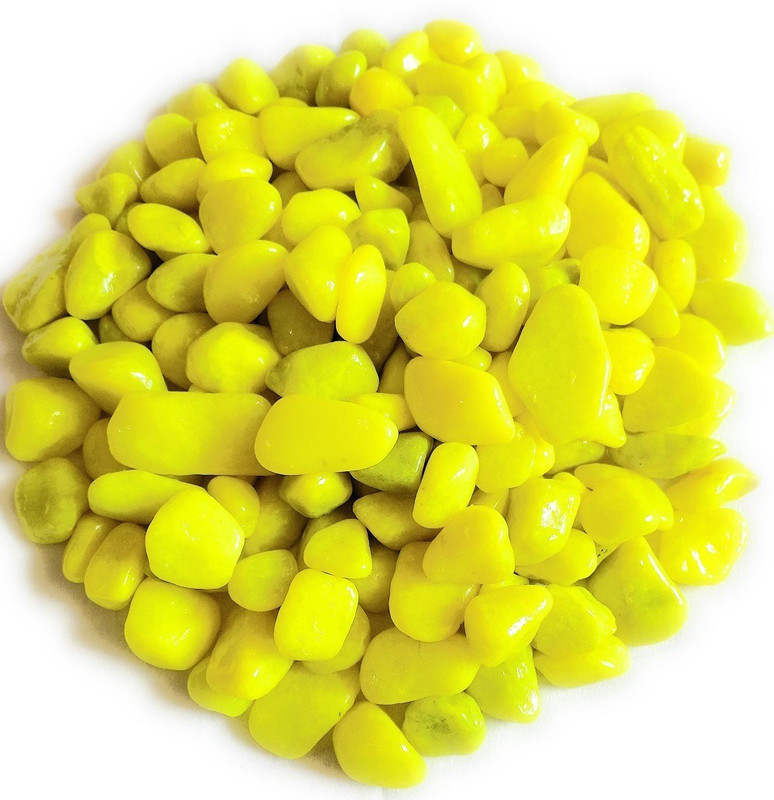 stone pebbles yellow Polished Asymmetrical Marble Stone(Yellow 1 kg)