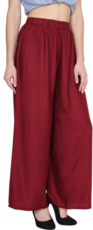 infinity traders Flared Women Maroon Trousers