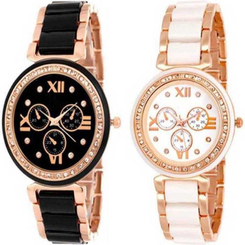 parekh enterprise new latest model rosegold mina watch combo of 2 watches for girls and women best for girls and women Analog Watch  - For Women