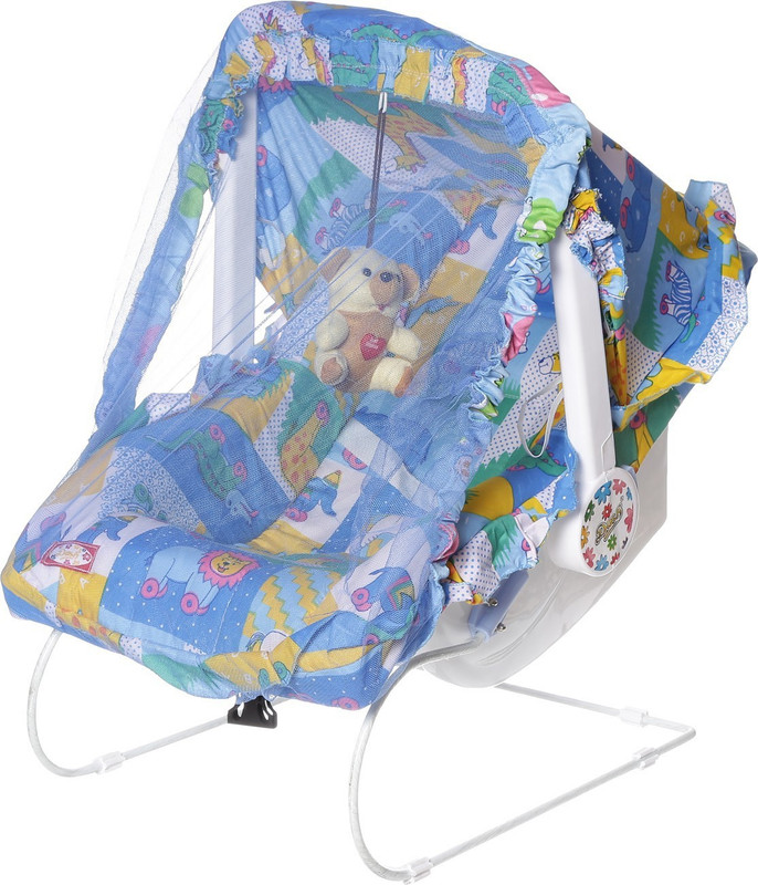Archana NHR Multipurpose (9 in 1) Blue carry cot with mosquito net and Sun shade. Non-electric(Blue)