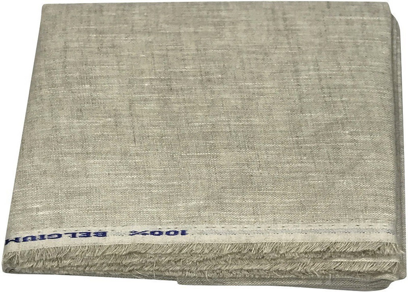 fabrichvalley Linen Woven Shirt Fabric(Unstitched)