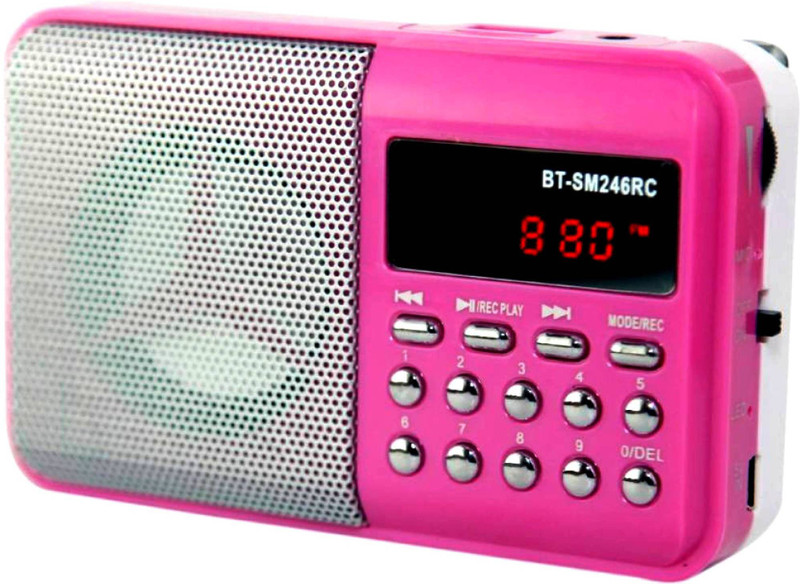 OYD BT246 Portable Fm Radio with Digital Display support recording , USB Pen-drive, aux in FM Radio(Pink)