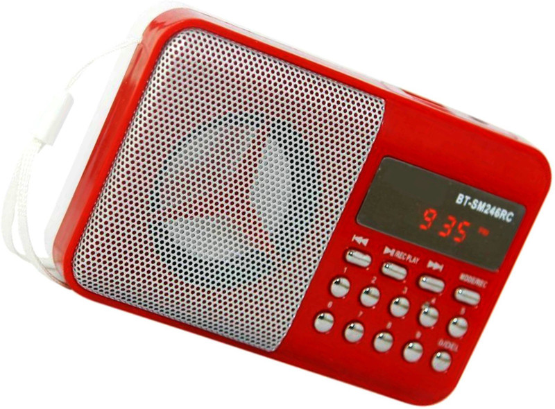 CRETO BT246 Digital Sound Radio Fm support usb , memory card, aux in , recording FM Radio(Red)