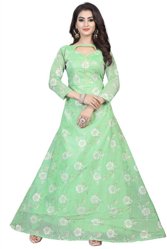 jency fashion Flared/A-line Gown(Green)