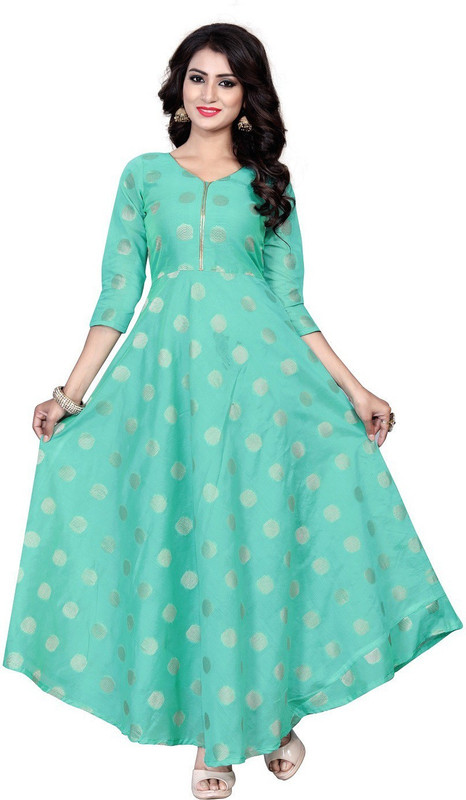 jency fashion Anarkali Gown(Green)