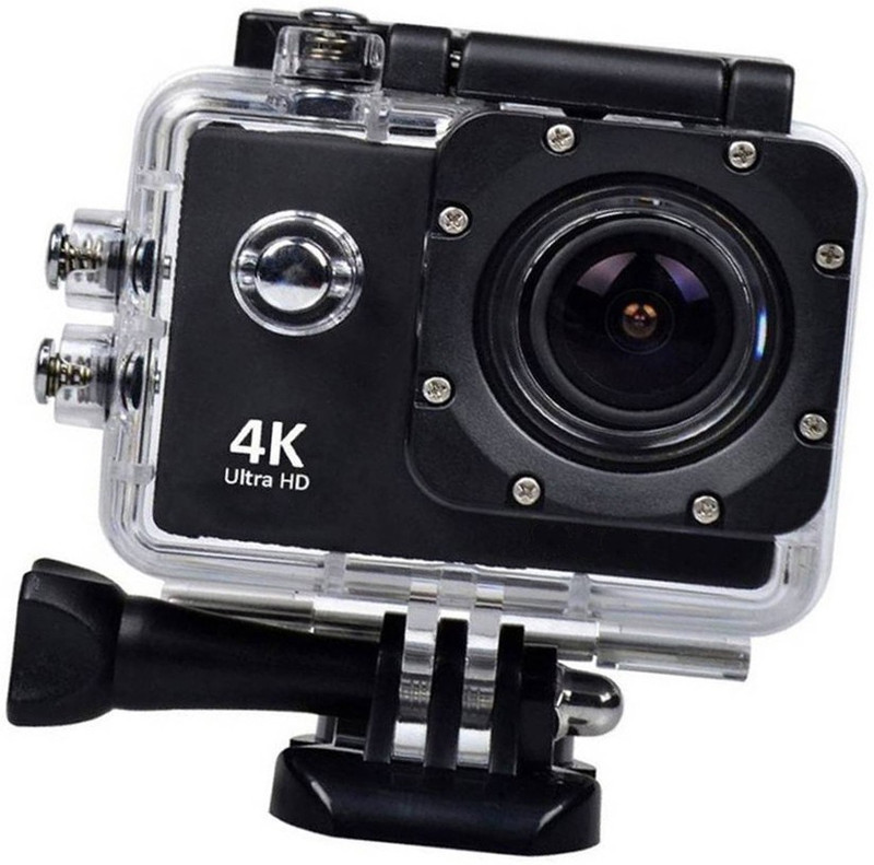 ALONZO 4K Sports Action Camera Ultra HD Waterproof DV Camcorder 16MP 170 Degree Wide Angle Sports and Action Camera(Black, 16 MP)