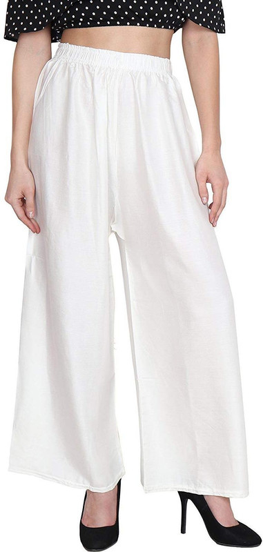 yolki Flared Women White Trousers
