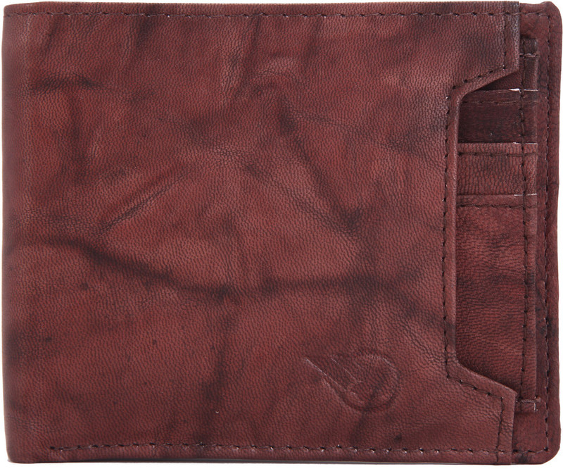 ruge Men Casual Maroon Genuine Leather Wallet(7 Card Slots)