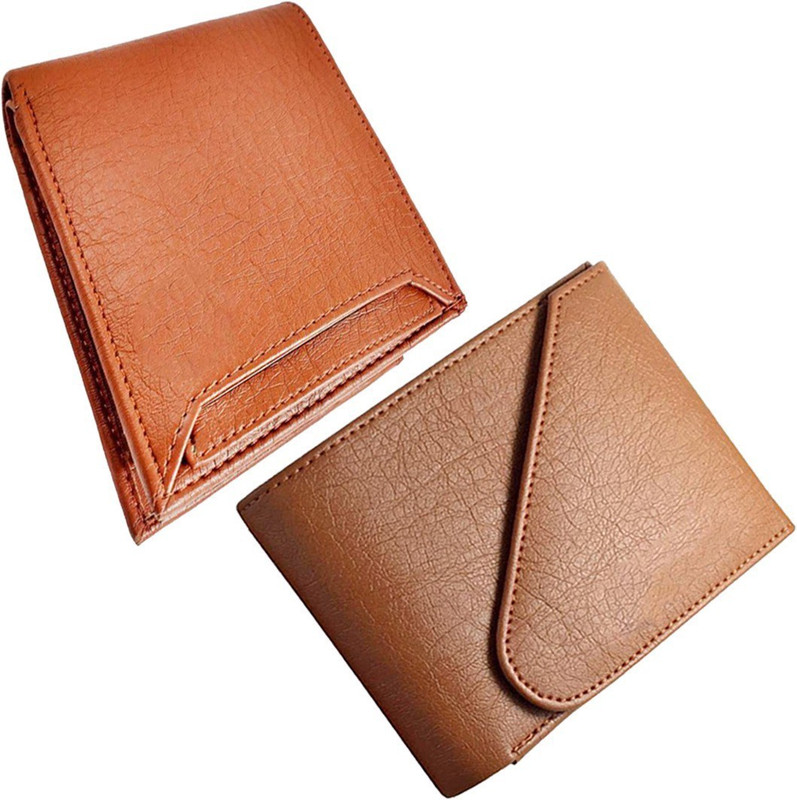 loopa Men Casual Tan Artificial Leather Wallet(3 Card Slots)