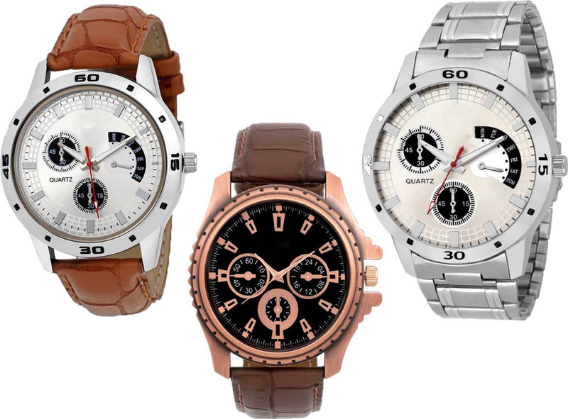 grandeur AVEO_LEATHER_STEEL_COPPER Smart Analog Watch  - For Men