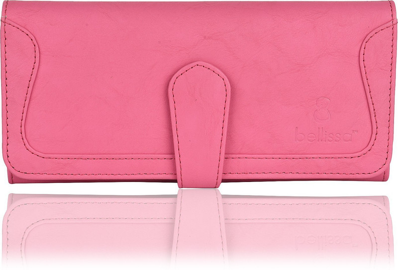 bellissa Women Casual Pink Artificial Leather Wallet(7 Card Slots)