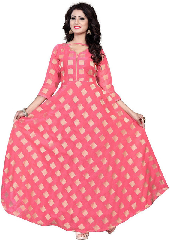 jency fashion Flared/A-line Gown(Pink)