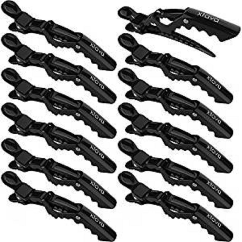 Mataiva Hair Accessories For Hair Styling Section Salon Hair Clip(Pack of 12) Hair Clip(Black)