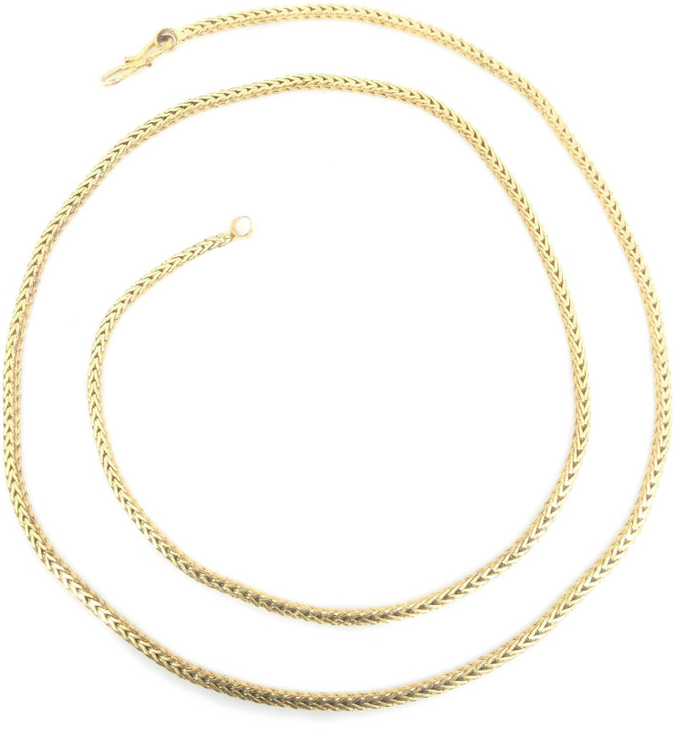 khubsurat Micro Plated Neck Chain For Male, Gold Tone, 23 Inch Long, Square Shaped Gold-plated Plated Brass Chain