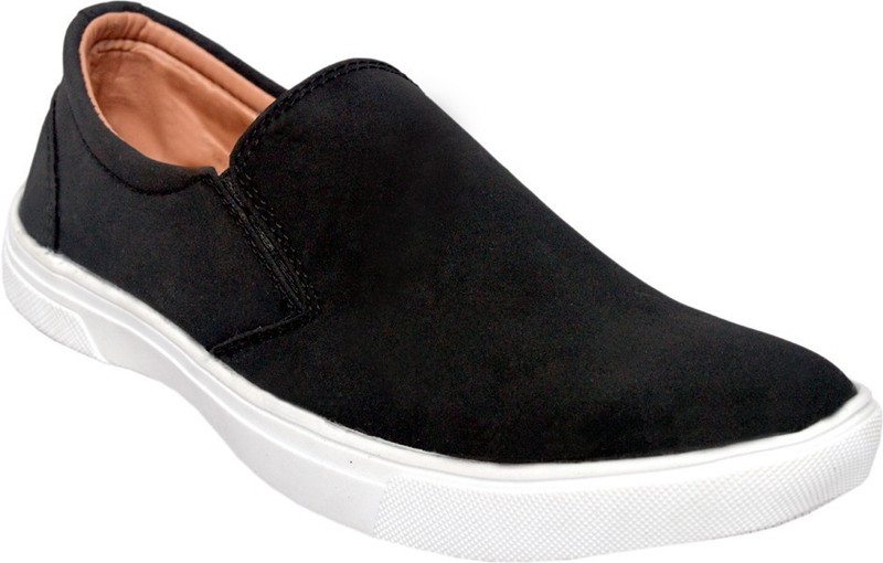 rvanture Canvas Staylish Shoes Slip On Sneakers For Men(Black)