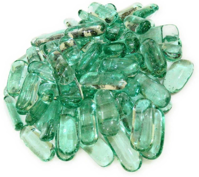 stone pebbles Sivananda Gems and Crafts Regular Square Fire Glass Pebbles(Green 500 g)
