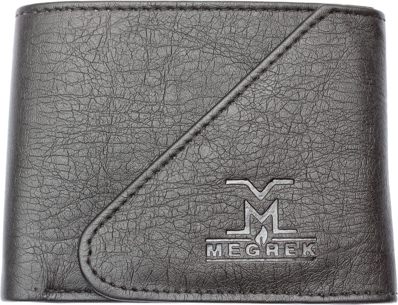 megrek Men Formal Grey Artificial Leather Wallet(4 Card Slots)