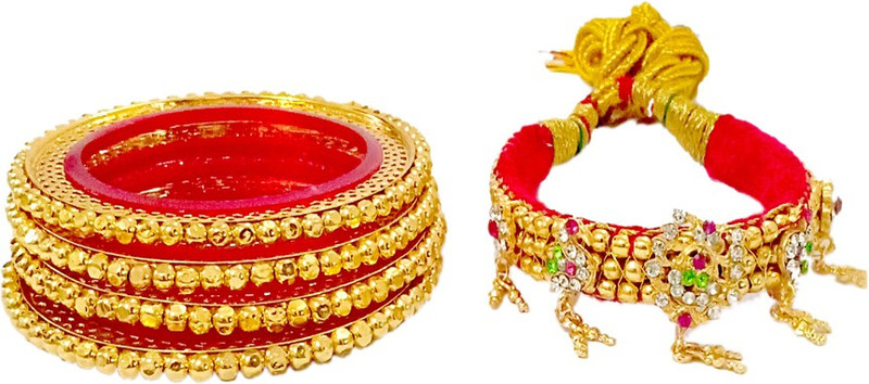 beauty plus collection Brass Gold-plated Bangle Set
