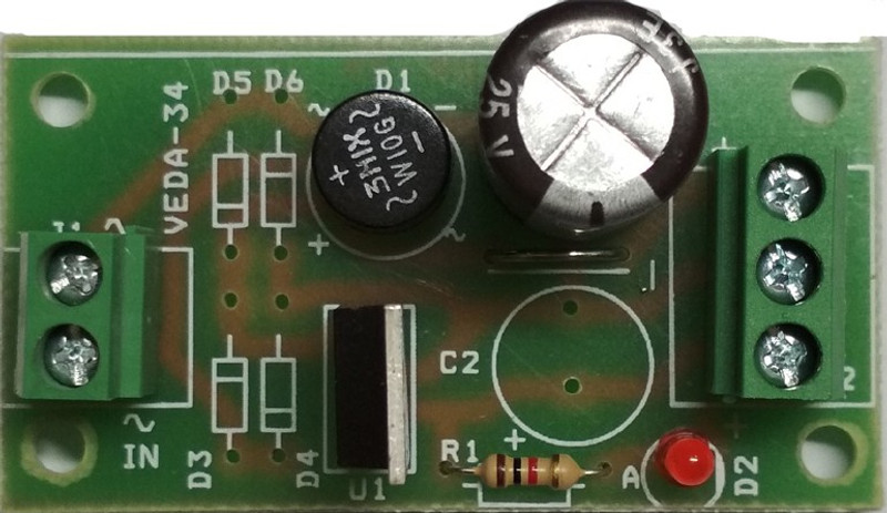 vedamrit 12V AC to 12V DC and 5V Power Supply Electronic Hobby Kit