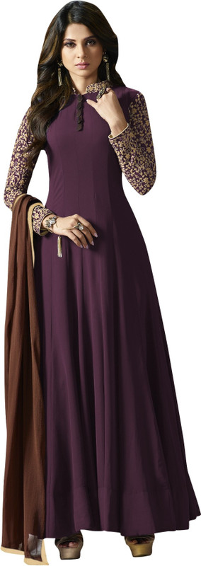 sanskriti designers Poly Georgette Embroidered Salwar Suit Material(Semi Stitched)