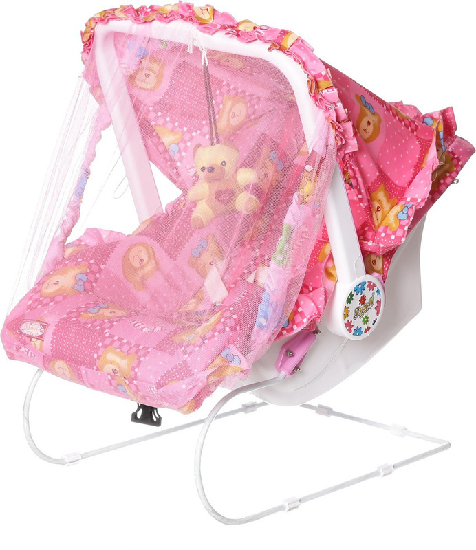 Archana NHR Multipurpose (9 in 1) Pink carry cot with mosquito net and Sun shade Non-electric(Pink)