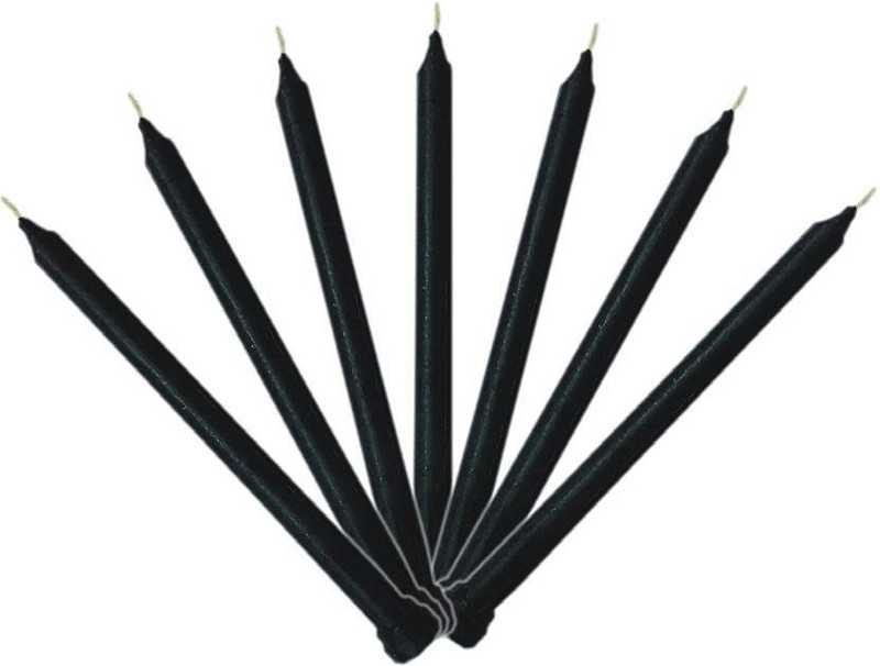 sunnydecor Spell Candles: Black Taper Candle, Household Candle, decorative candle (Pack of 7) (7 inch) Candle(Black, Pack of 7)